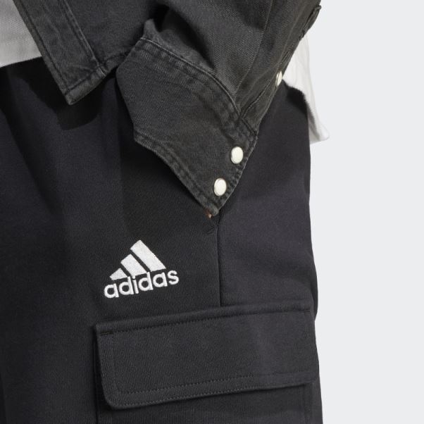 Short Cargo En Molleton Noir Essentials Adidas
