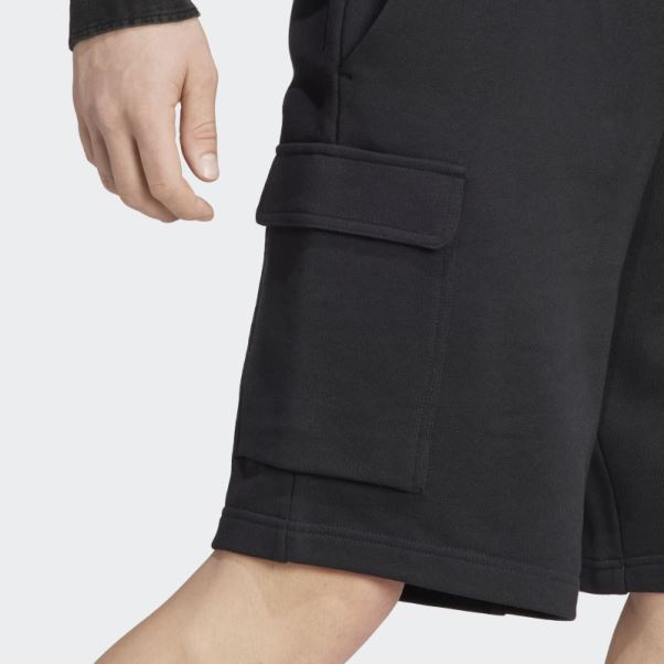 Short Cargo En Molleton Noir Essentials Adidas