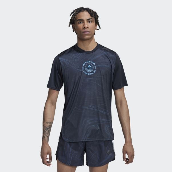 Adidas Conçu Pour Courir Pour Les Océans T-shirt Noir