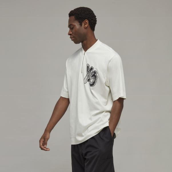 T-shirt élégant Y-3 à Demi-zip à Manches Courtes Adidas