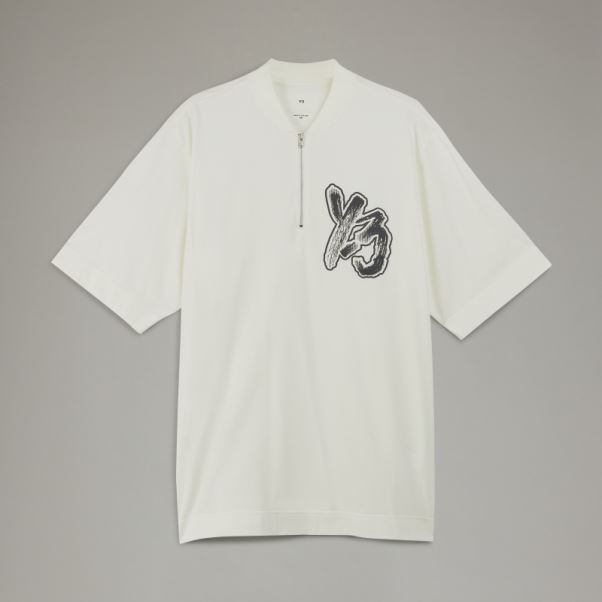 T-shirt élégant Y-3 à Demi-zip à Manches Courtes Adidas