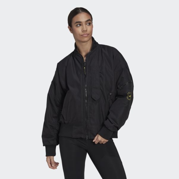 Adidas By Stella Mccartney Blouson Aviateur Tissé Noir