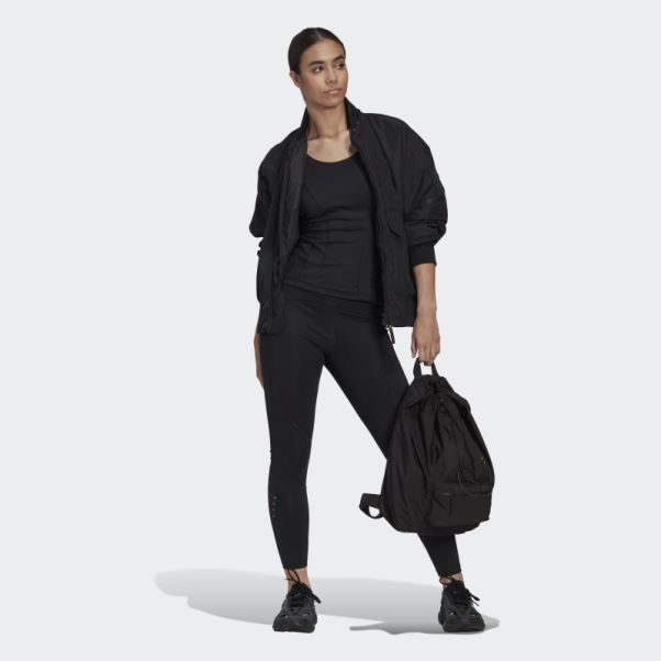 Adidas By Stella Mccartney Blouson Aviateur Tissé Noir