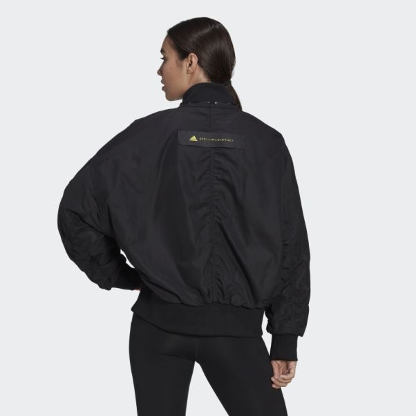 Adidas By Stella Mccartney Blouson Aviateur Tissé Noir