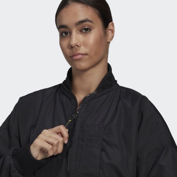 Adidas By Stella Mccartney Blouson Aviateur Tissé Noir