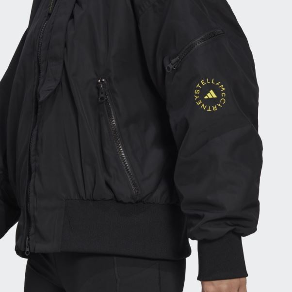 Adidas By Stella Mccartney Blouson Aviateur Tissé Noir