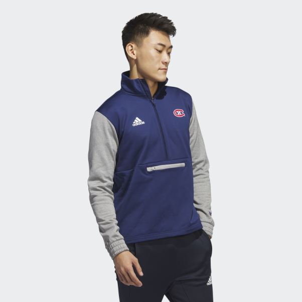 Adidas Canadiens 22 Nhl 1/4 Zip Veste Marine
