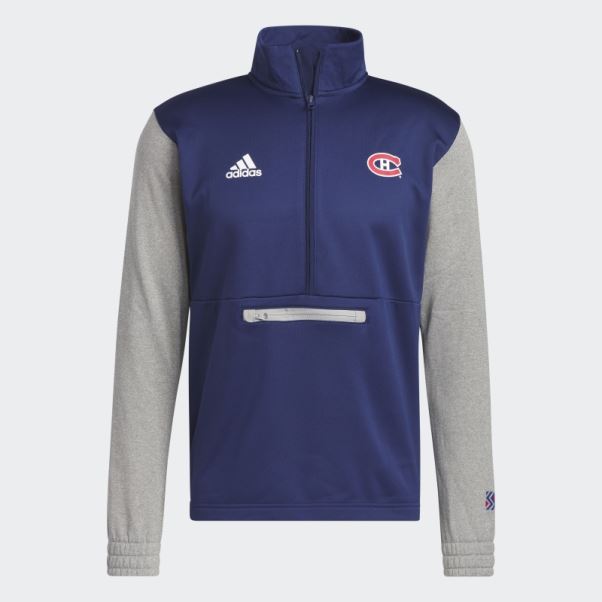 Adidas Canadiens 22 Nhl 1/4 Zip Veste Marine