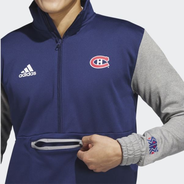 Adidas Canadiens 22 Nhl 1/4 Zip Veste Marine