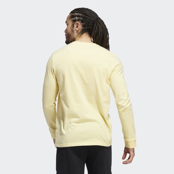 Adidas New York Series T-shirt Graphique à Manches Longues Jaune