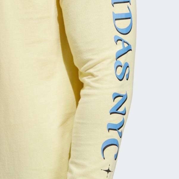 Adidas New York Series T-shirt Graphique à Manches Longues Jaune