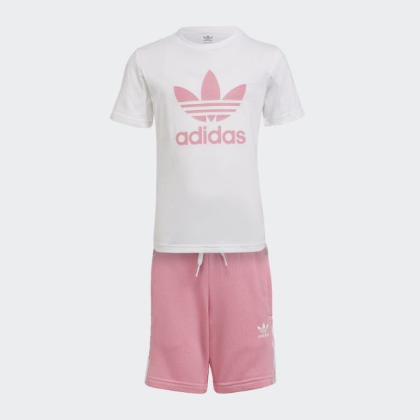 Ensemble Short Et Tee Adicolor Adidas Blanc