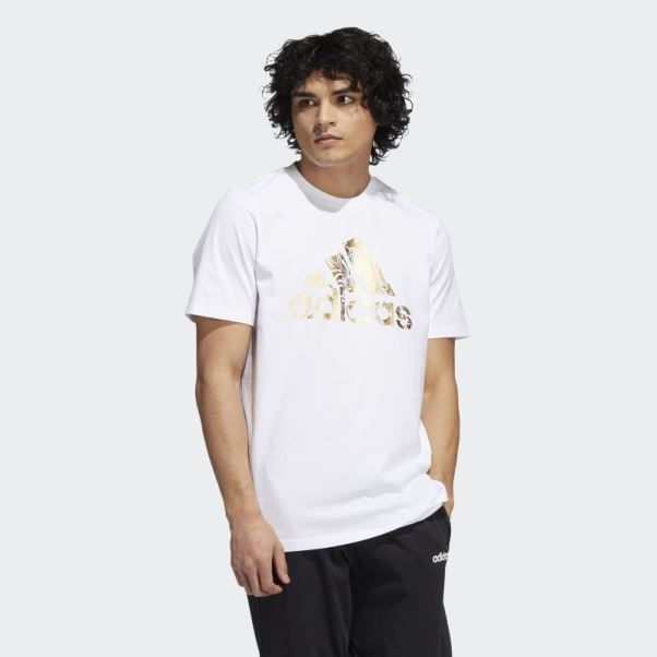 écusson De Feuille Liquide De Sport Graphique Tee Adidas Blanc