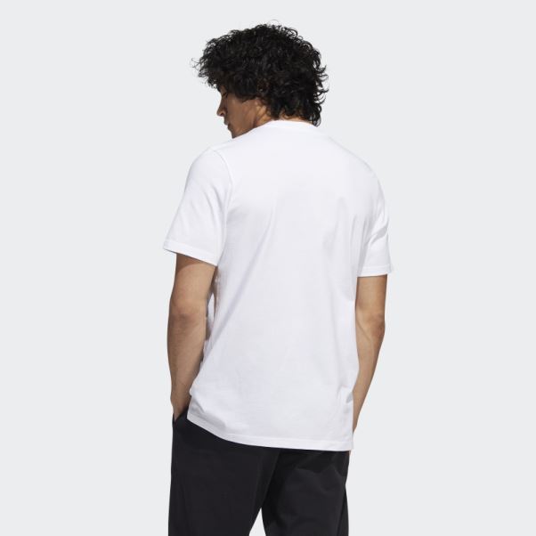écusson De Feuille Liquide De Sport Graphique Tee Adidas Blanc
