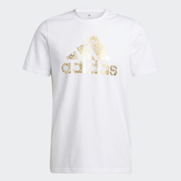 écusson De Feuille Liquide De Sport Graphique Tee Adidas Blanc