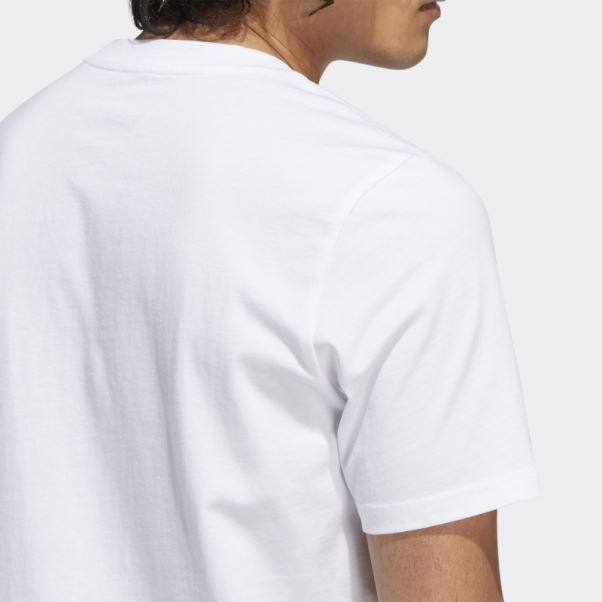 écusson De Feuille Liquide De Sport Graphique Tee Adidas Blanc