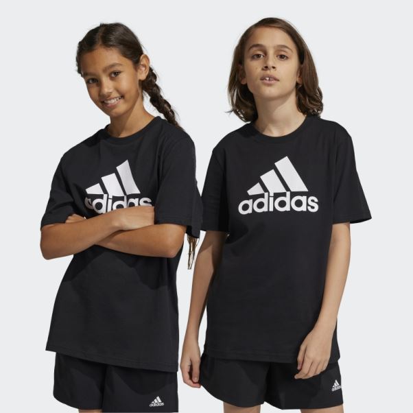 T-shirt Essentiel En Coton à Gros Logo Adidas Noir