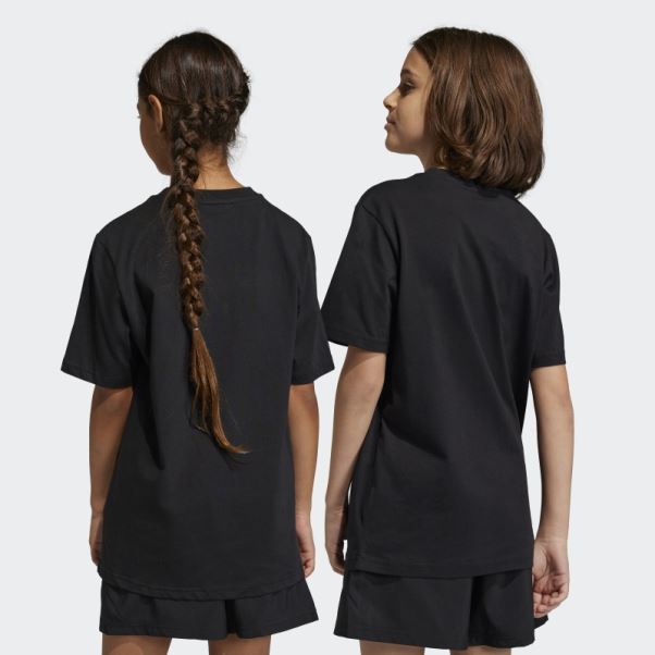 T-shirt Essentiel En Coton à Gros Logo Adidas Noir