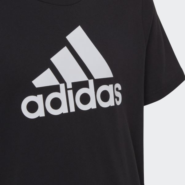 T-shirt Essentiel En Coton à Gros Logo Adidas Noir