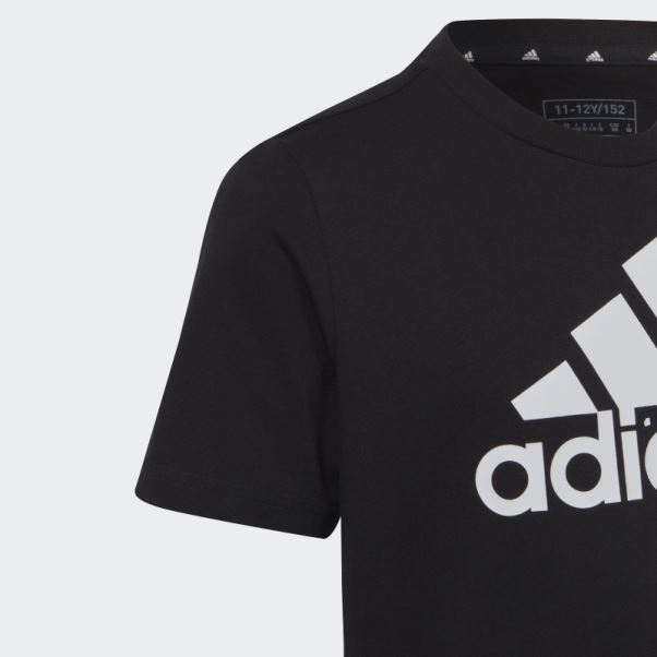 T-shirt Essentiel En Coton à Gros Logo Adidas Noir