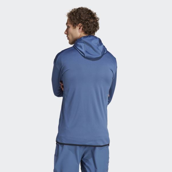 Veste De Randonnée à Capuche Légère Adidas Terrex Tech Flooce Acier