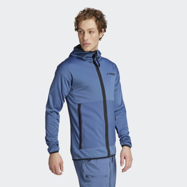 Veste De Randonnée à Capuche Légère Adidas Terrex Tech Flooce Acier