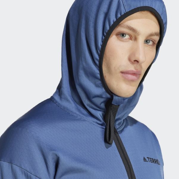Veste De Randonnée à Capuche Légère Adidas Terrex Tech Flooce Acier