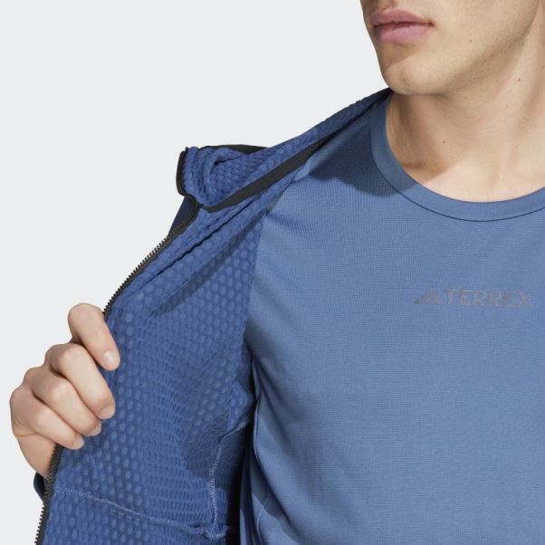 Veste De Randonnée à Capuche Légère Adidas Terrex Tech Flooce Acier