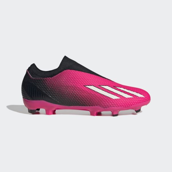 Adidas X Speedportal.3 Chaussures De Sol Ferme Sans Lacets Roses
