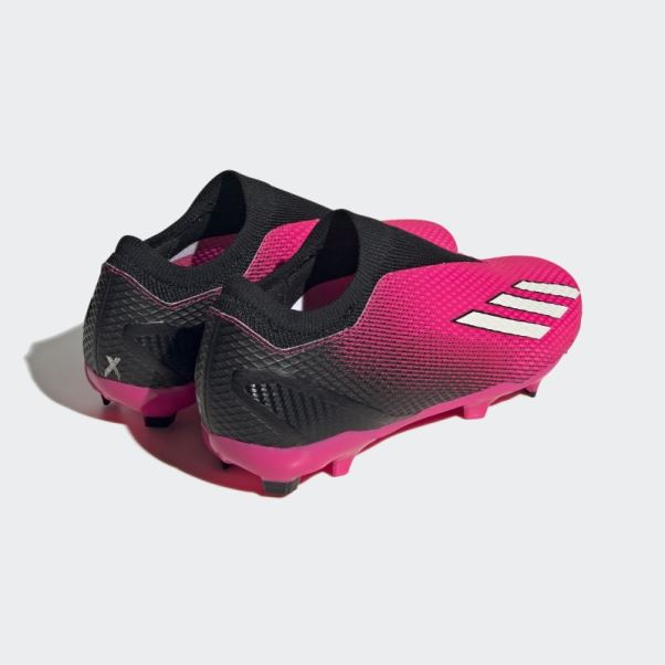 Adidas X Speedportal.3 Chaussures De Sol Ferme Sans Lacets Roses