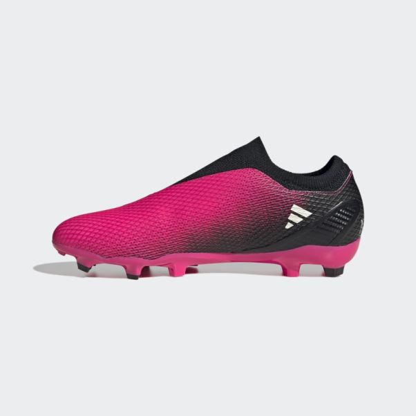 Adidas X Speedportal.3 Chaussures De Sol Ferme Sans Lacets Roses
