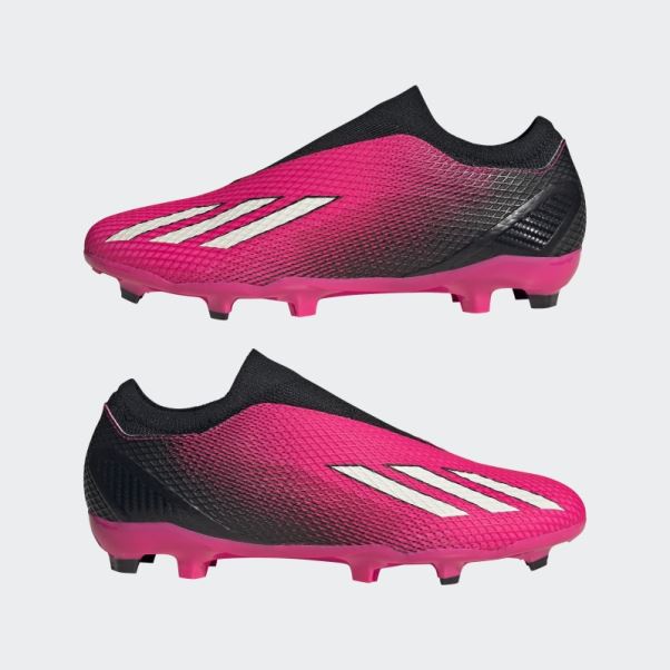 Adidas X Speedportal.3 Chaussures De Sol Ferme Sans Lacets Roses