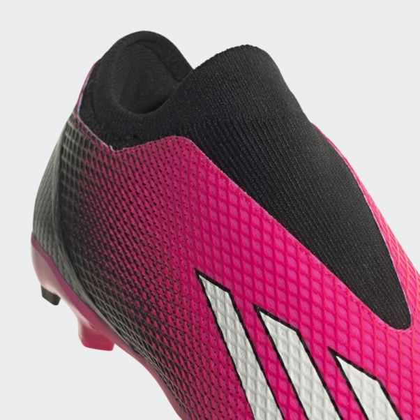 Adidas X Speedportal.3 Chaussures De Sol Ferme Sans Lacets Roses