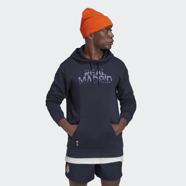 Adidas Sweat A Capuche Real Madrid Dna Graphic Night Navy