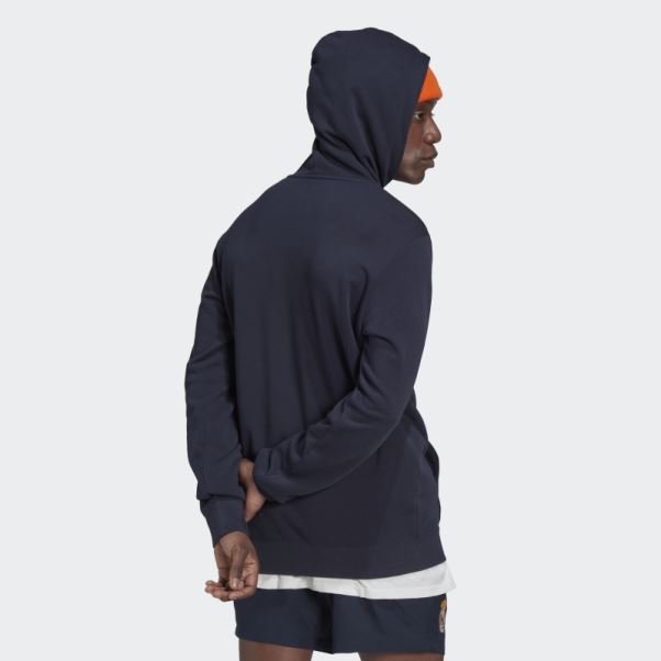 Adidas Sweat A Capuche Real Madrid Dna Graphic Night Navy