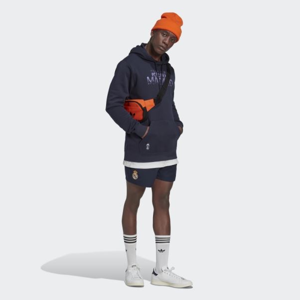 Adidas Sweat A Capuche Real Madrid Dna Graphic Night Navy