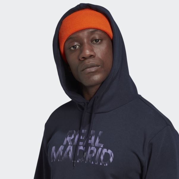 Adidas Sweat A Capuche Real Madrid Dna Graphic Night Navy