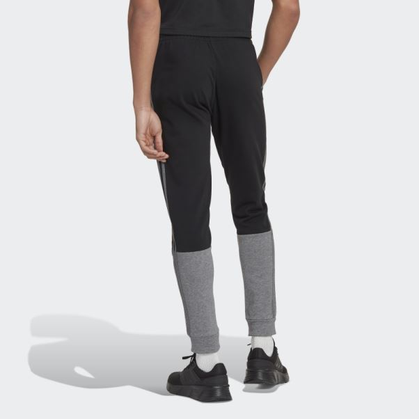 Adidas Pantalon En Molleton Noir Chiné Essentials
