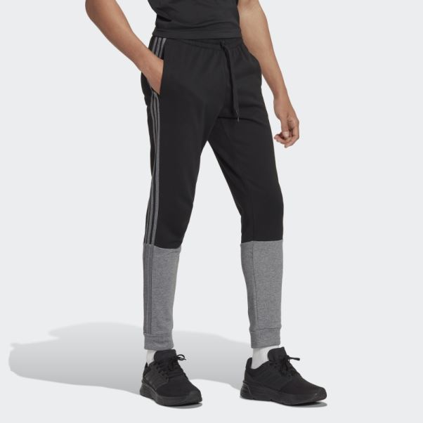 Adidas Pantalon En Molleton Noir Chiné Essentials