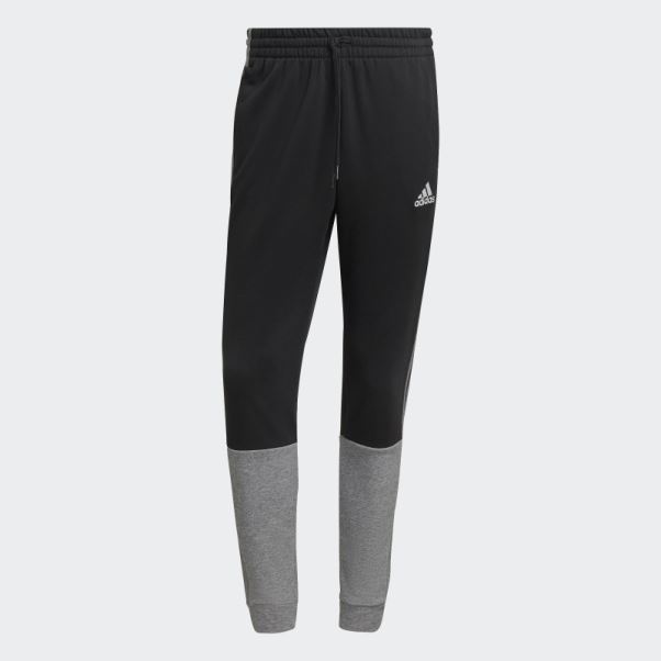 Adidas Pantalon En Molleton Noir Chiné Essentials