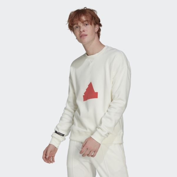 Sweat Molletonné Adidas Blanc
