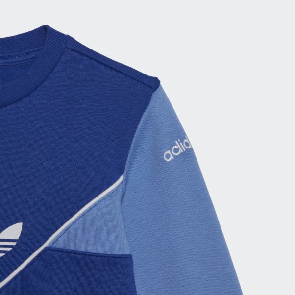 Ensemble Adidas Adicolor Crew Bleu