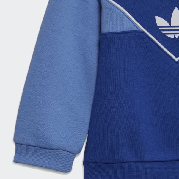 Ensemble Adidas Adicolor Crew Bleu