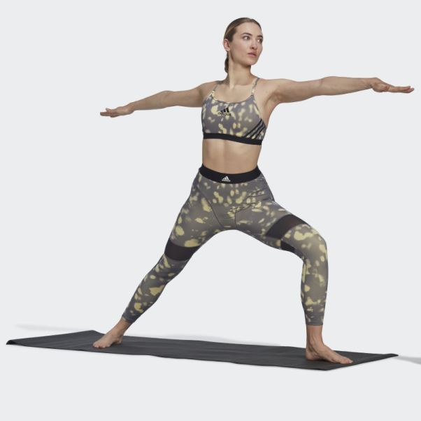 Soutien-gorge Imprimé Hyperglam à Maintien Léger Adidas Aeroreact Jaune Mode