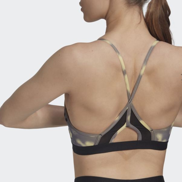 Soutien-gorge Imprimé Hyperglam à Maintien Léger Adidas Aeroreact Jaune Mode