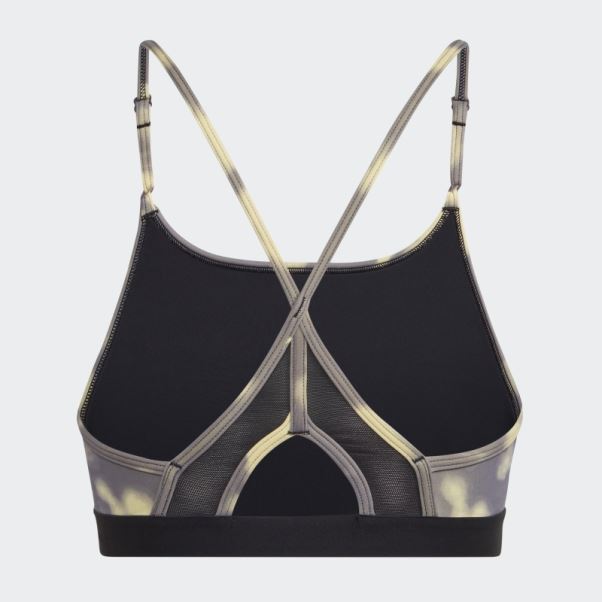 Soutien-gorge Imprimé Hyperglam à Maintien Léger Aeroreact Jaune Adidas