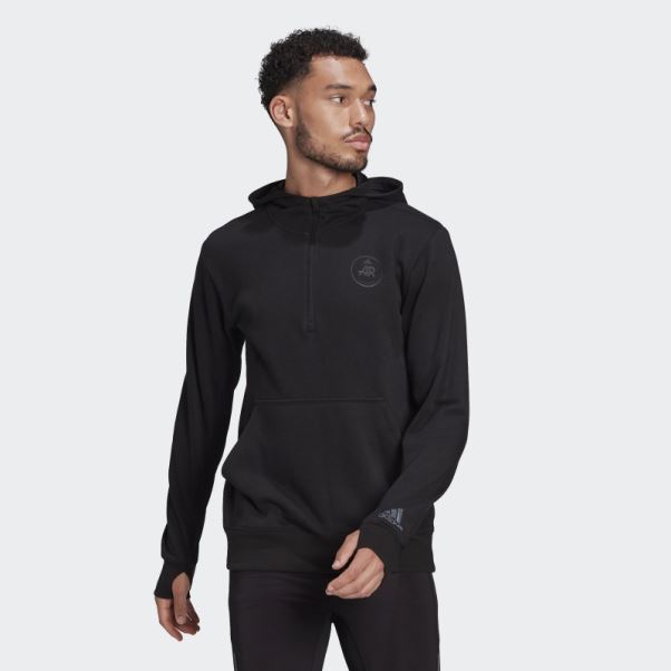 Sweat à Capuche Noir Adidas Runners