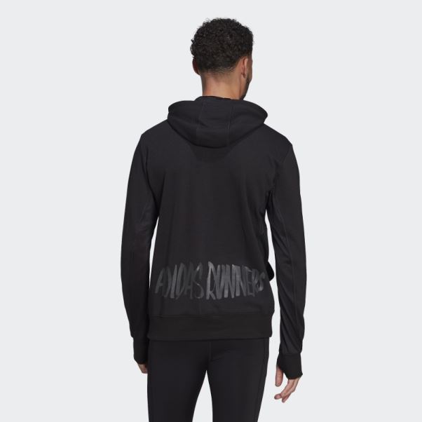 Sweat à Capuche Noir Adidas Runners