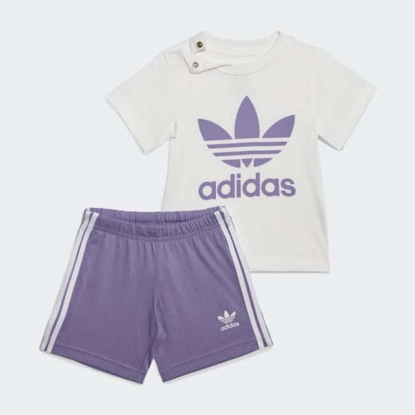 Ensemble T-shirt Short Trèfle Adidas Lilas