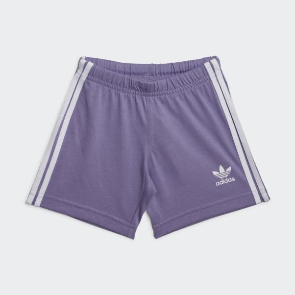 Ensemble T-shirt Short Trèfle Adidas Lilas